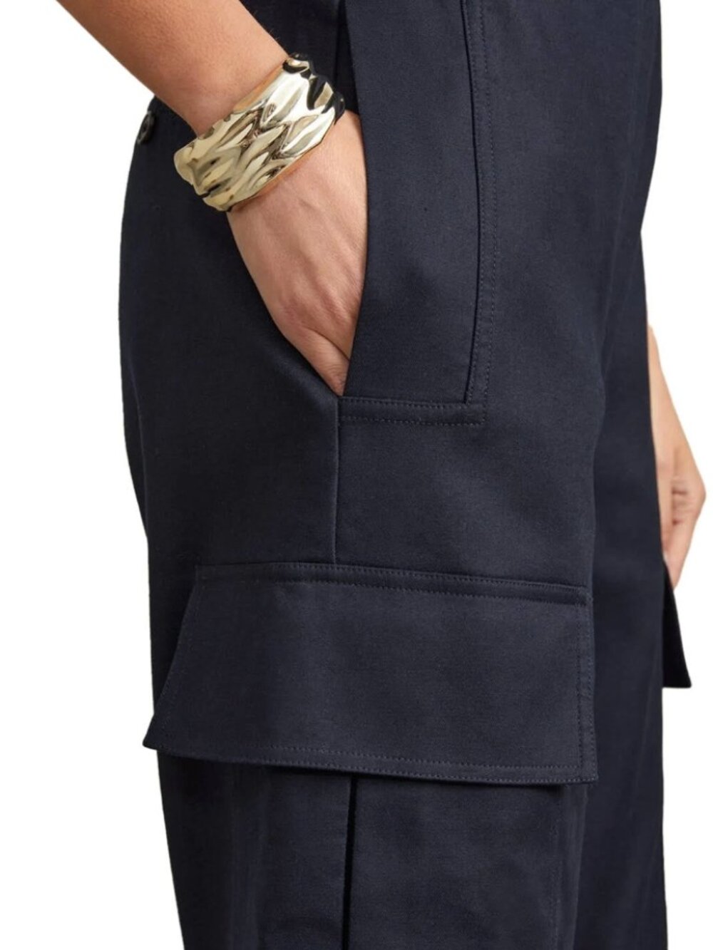 REISS Navy Lois Bandeau Belted Wide Leg Jumpsuit Size US 4 / UK 8 - Picture 5 of 16